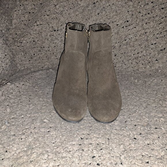 TORY BURCH-Milan-Medium Brown Suede-Heeled Ankle Boots-Sze 7.5-Excellent - Picture 3 of 8